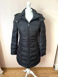 Płaszcz pikowany z pierzem kurtka zimowa długa ocieplana