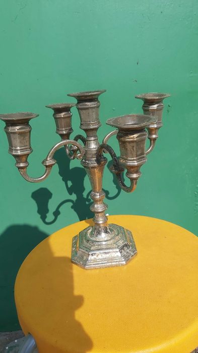 OKAZJA Piękny Stary Zabytkowy Świecznik 5cio Ramienny Kandylabr OPIS