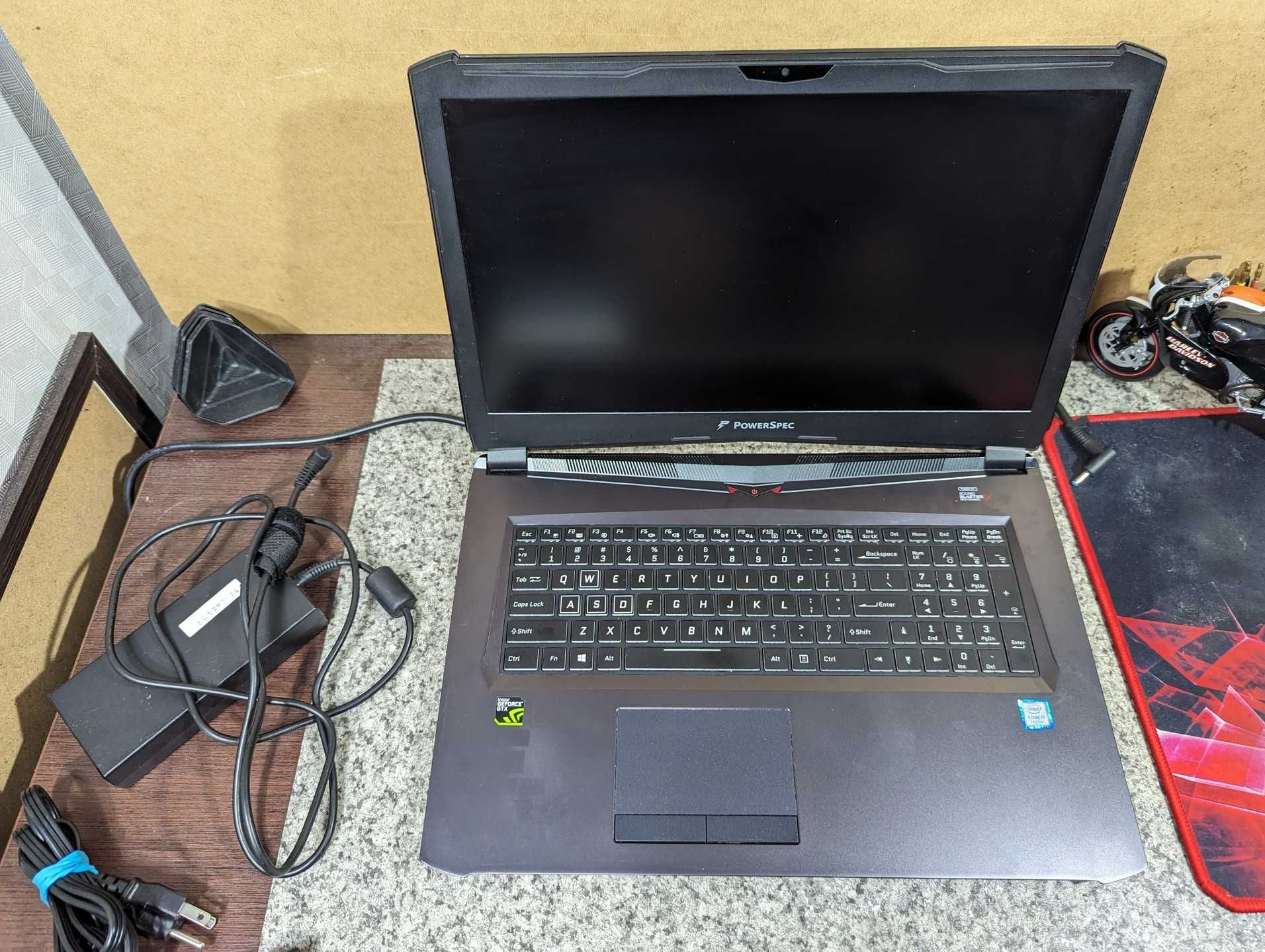 Ноутбук PowerSpec 1710 17" FHD i7 7700HQ 16GB 512GB SSD GTX 1070 8Gb