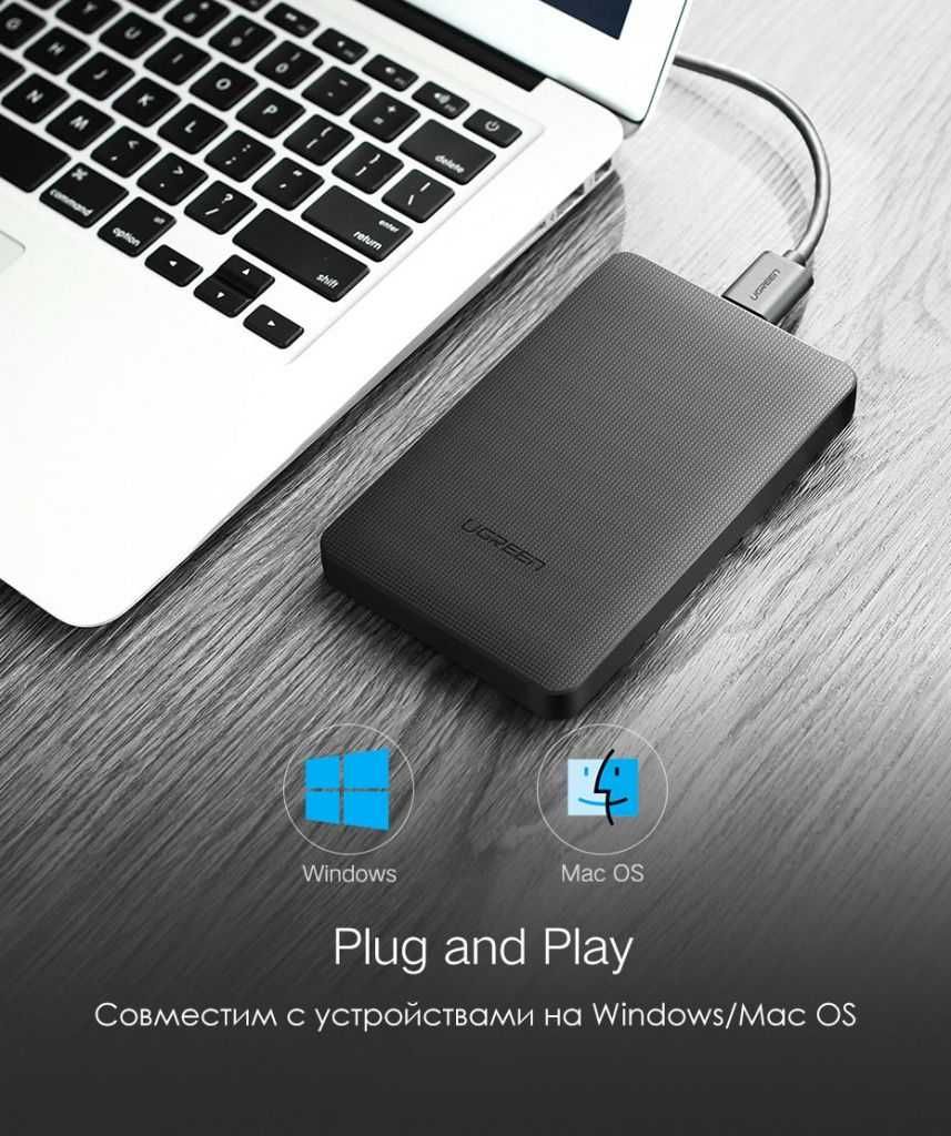 UGREEN CM135 - внешний бокc 2.5" HDD SATA