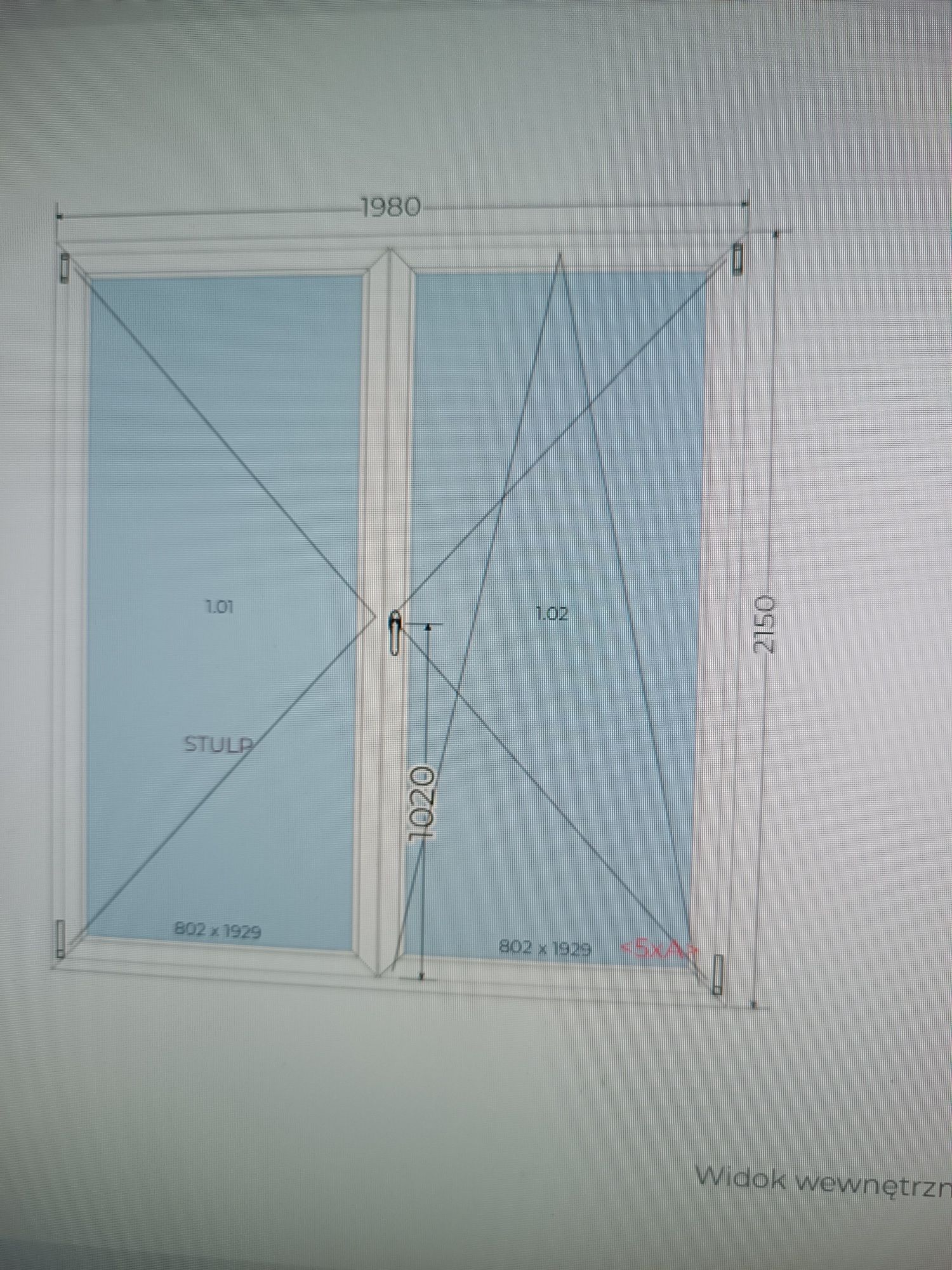 2 sztuki Okna  balkonowe PVC antracyt 3 szyby komplet