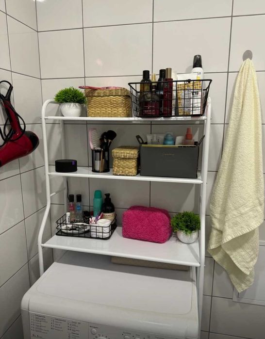 Универсальный стеллаж 156см в ванную над машинкой стелаж 3 полки