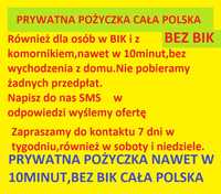 Prywatna pożyczka bez Bik baz kredyt z komornikiem cała Polska Gdynia