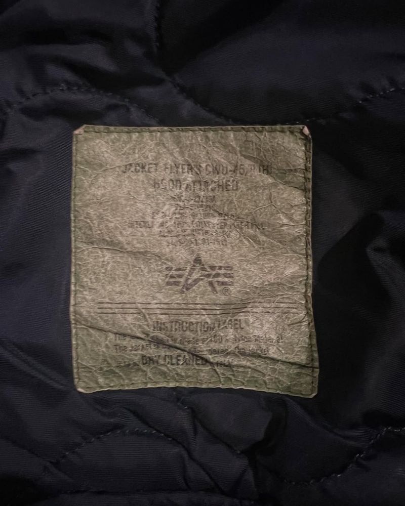 Бомбер Alpha Industries CWU-45 N2-B с капюшоном Alaska swag vintage