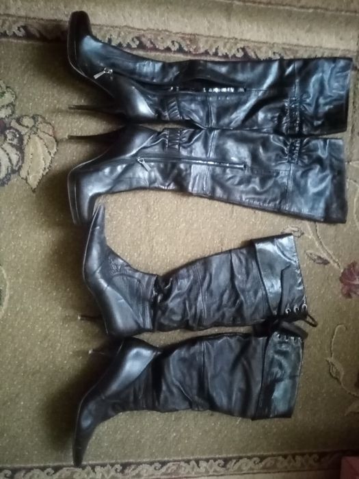 Ботфорти 37р сапожки 41р натуральна шкіра