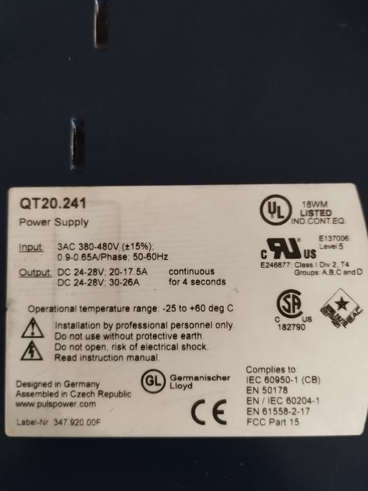 Fonte alimentação Puls Qt20.241