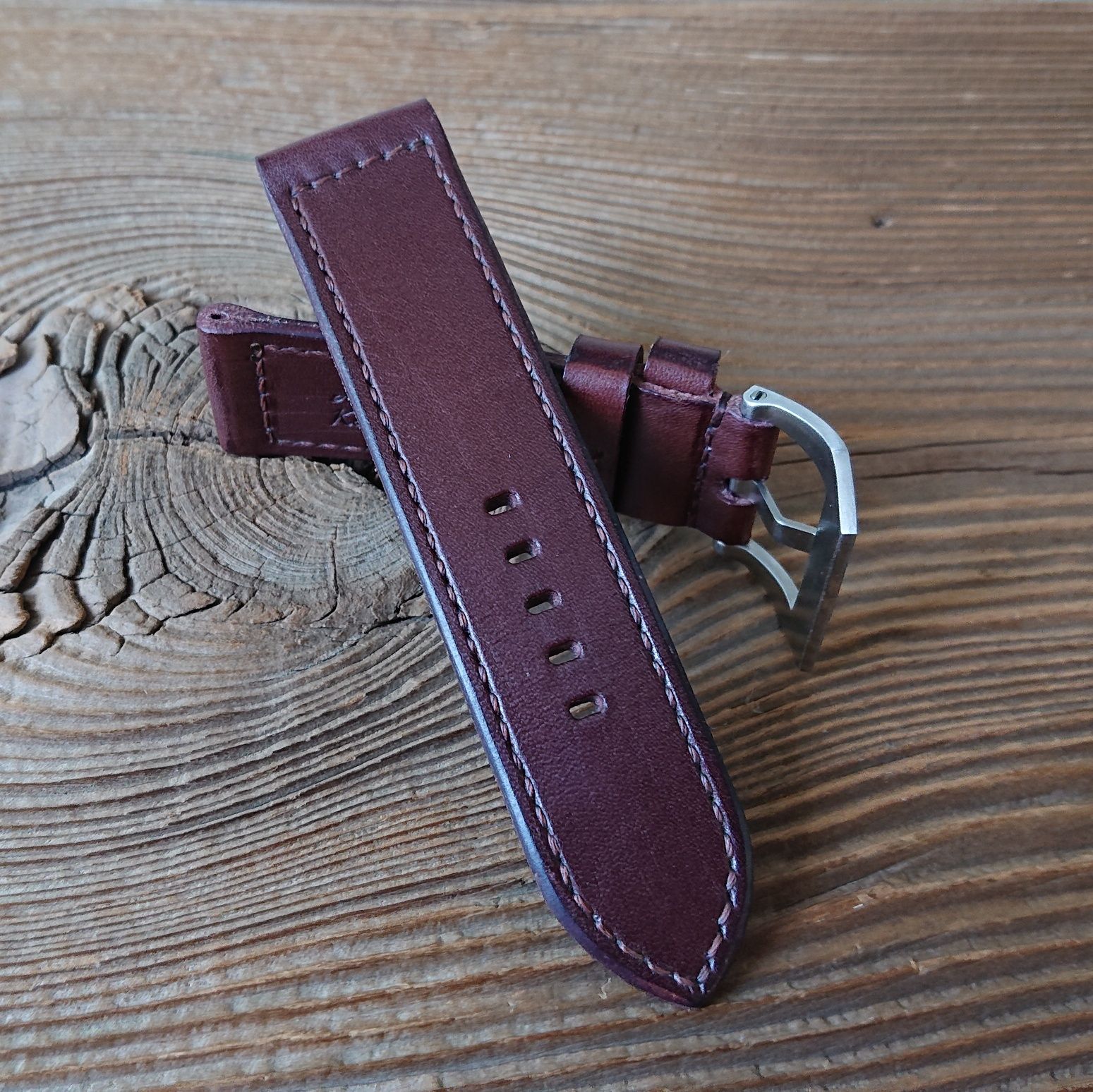 Pasek do zegarka Panerai 24mm handmade skóra naturalna ręcznie robiony