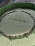 Naszyjnik Swarovski choker z różowymi cyrkoniami kolia collar necklace
