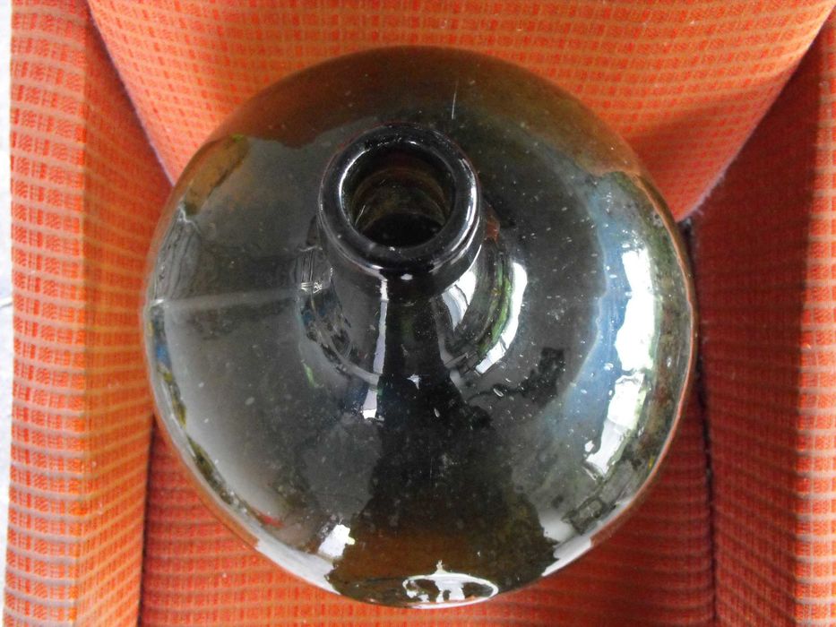 Stary gąsior PRL 20 L. zielone szkło balon na wino butla baniak antyk