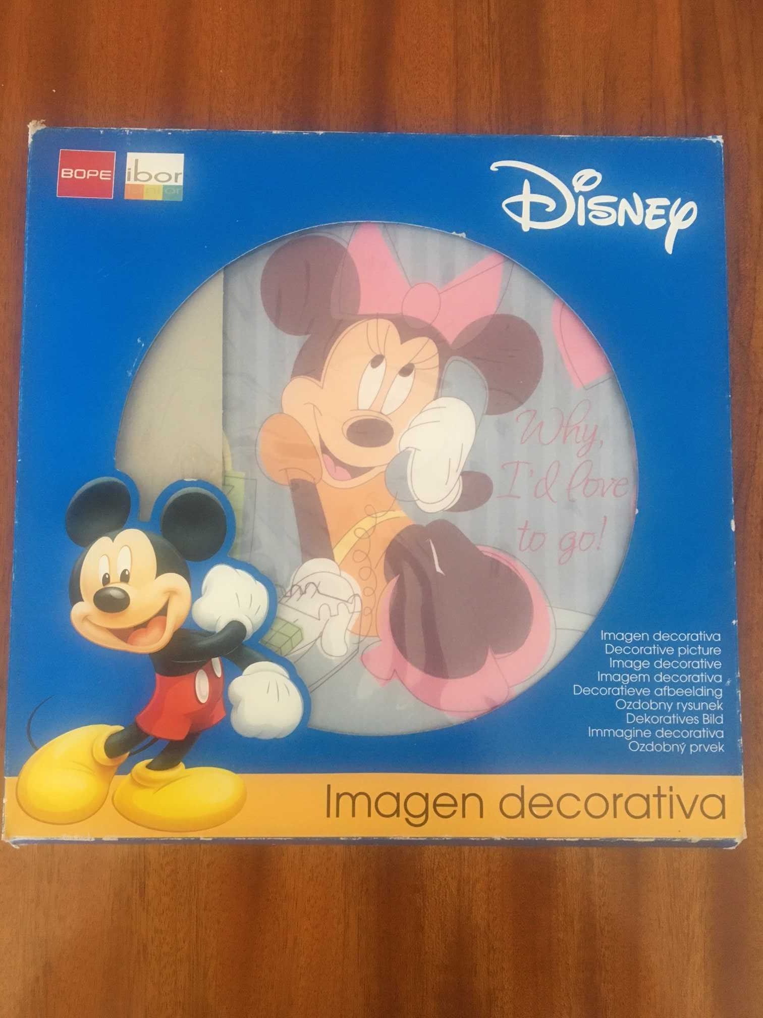 Lote 2 quadros decorativos da Disney (Minnie)  30x30 cm (novos)