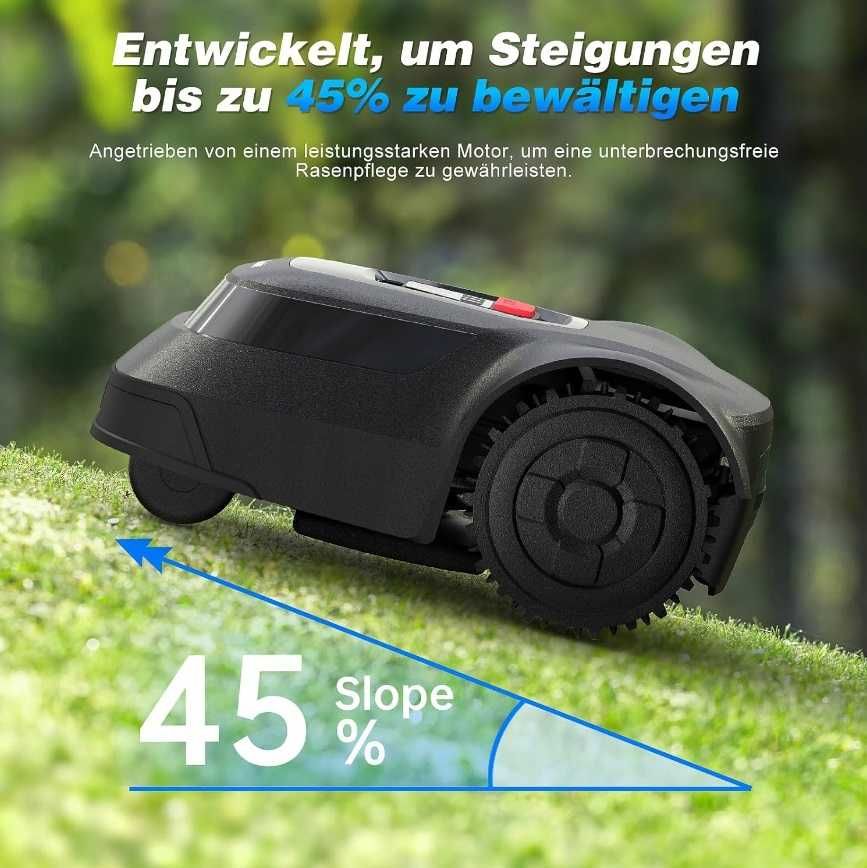 Robot koszący, 2,4 G WiFi lub Bluetooth aplikacja Handwise 500 m² IPX6