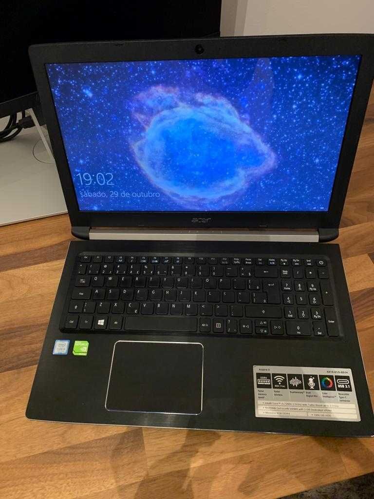 PORTATIL ACER A515-51G-58VH 15.6" i5 7g. 8G NVIDIA 2GB HD 250GB+1TB