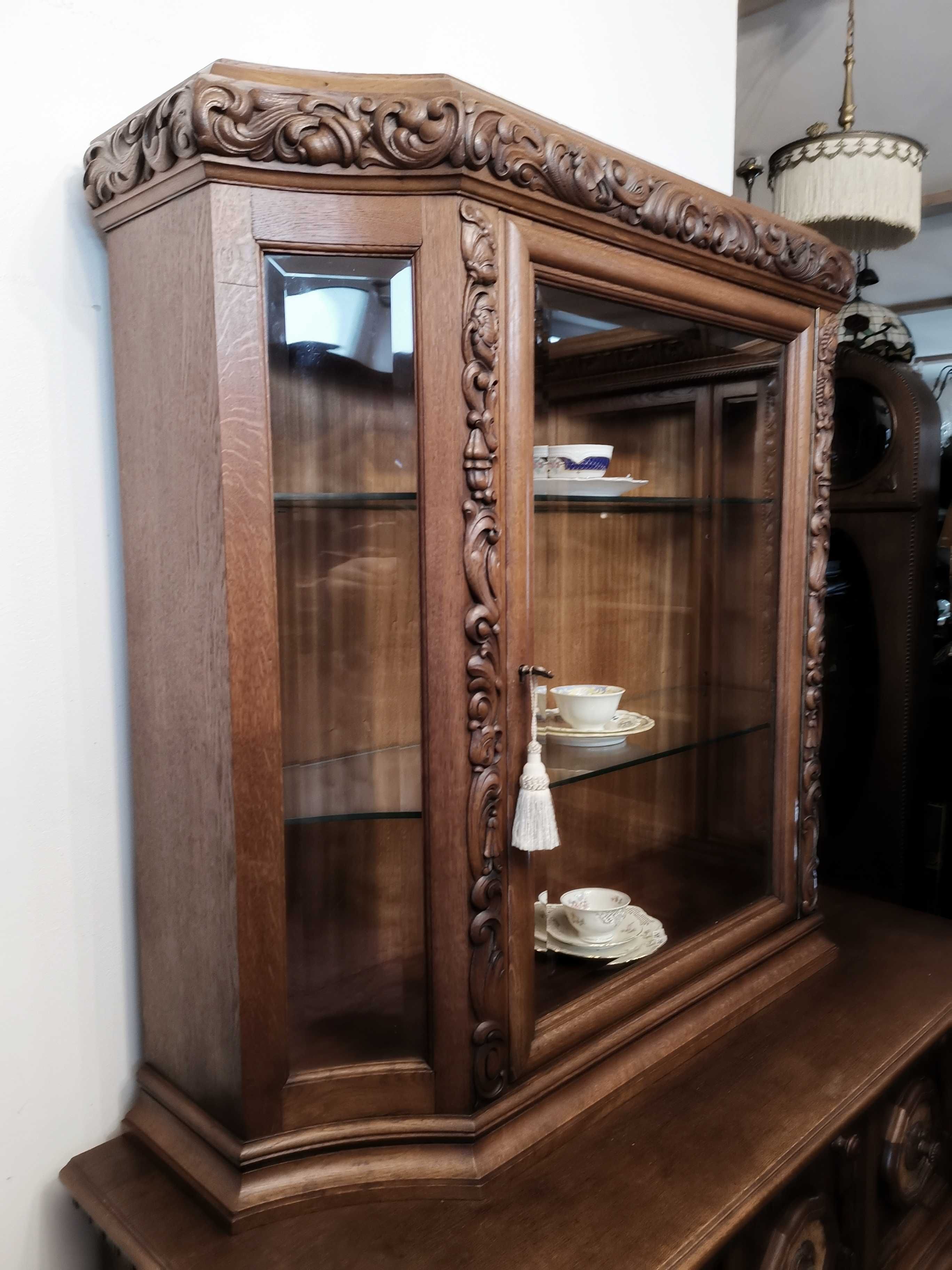 Dębowa witryna biblioteczka antyk 185/2022