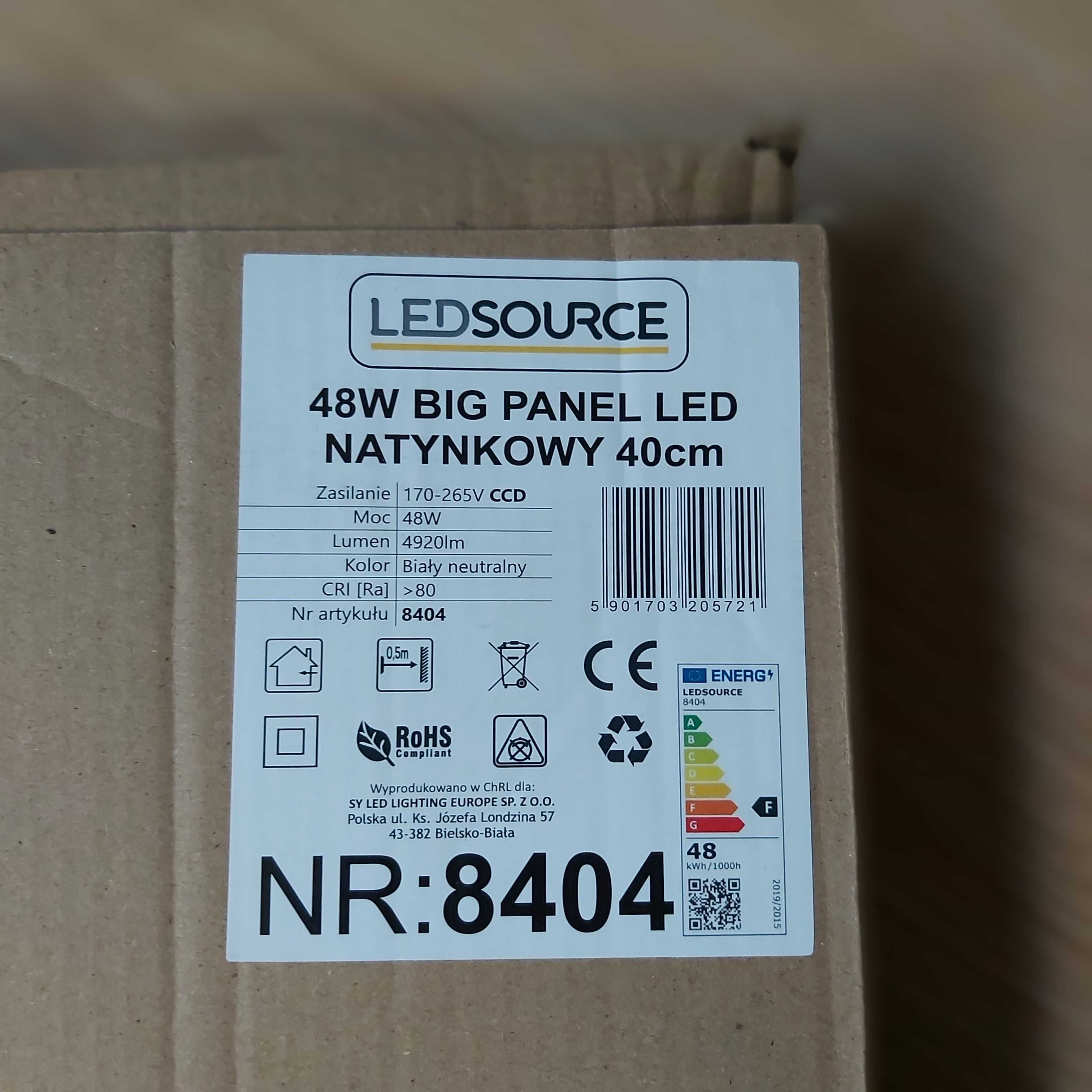 Lampa sufitowa Led Plafon Natynkowy 40 cm NOWY