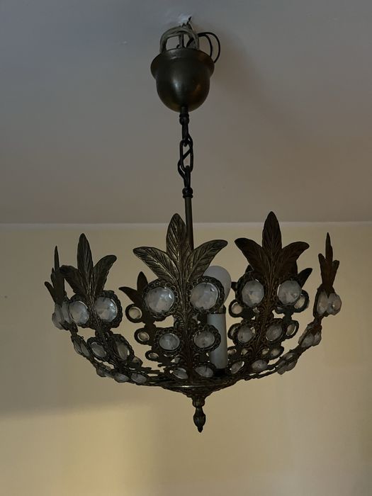 Antyczny żyrandol mosiężny