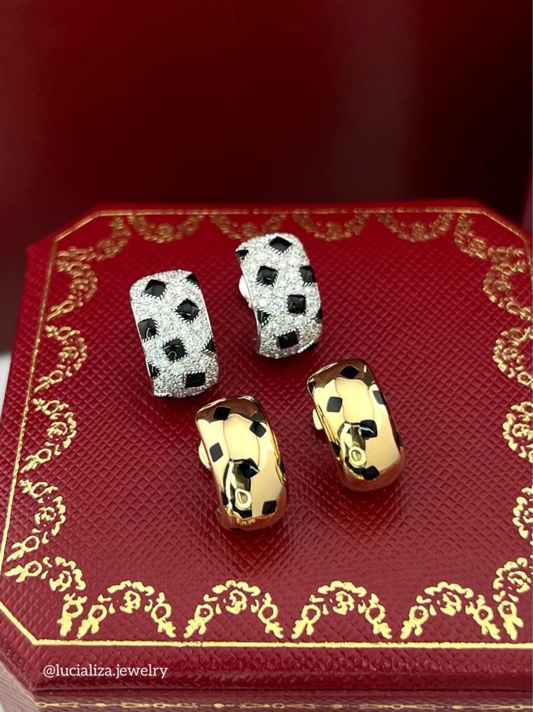 Серьги в стиле Cartier Panthere золото 750