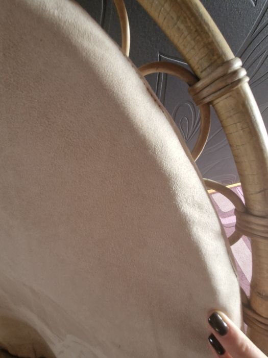 Zestaw mebli ogrodowych 4 fotele ratanowe beżowe siedziska stolik