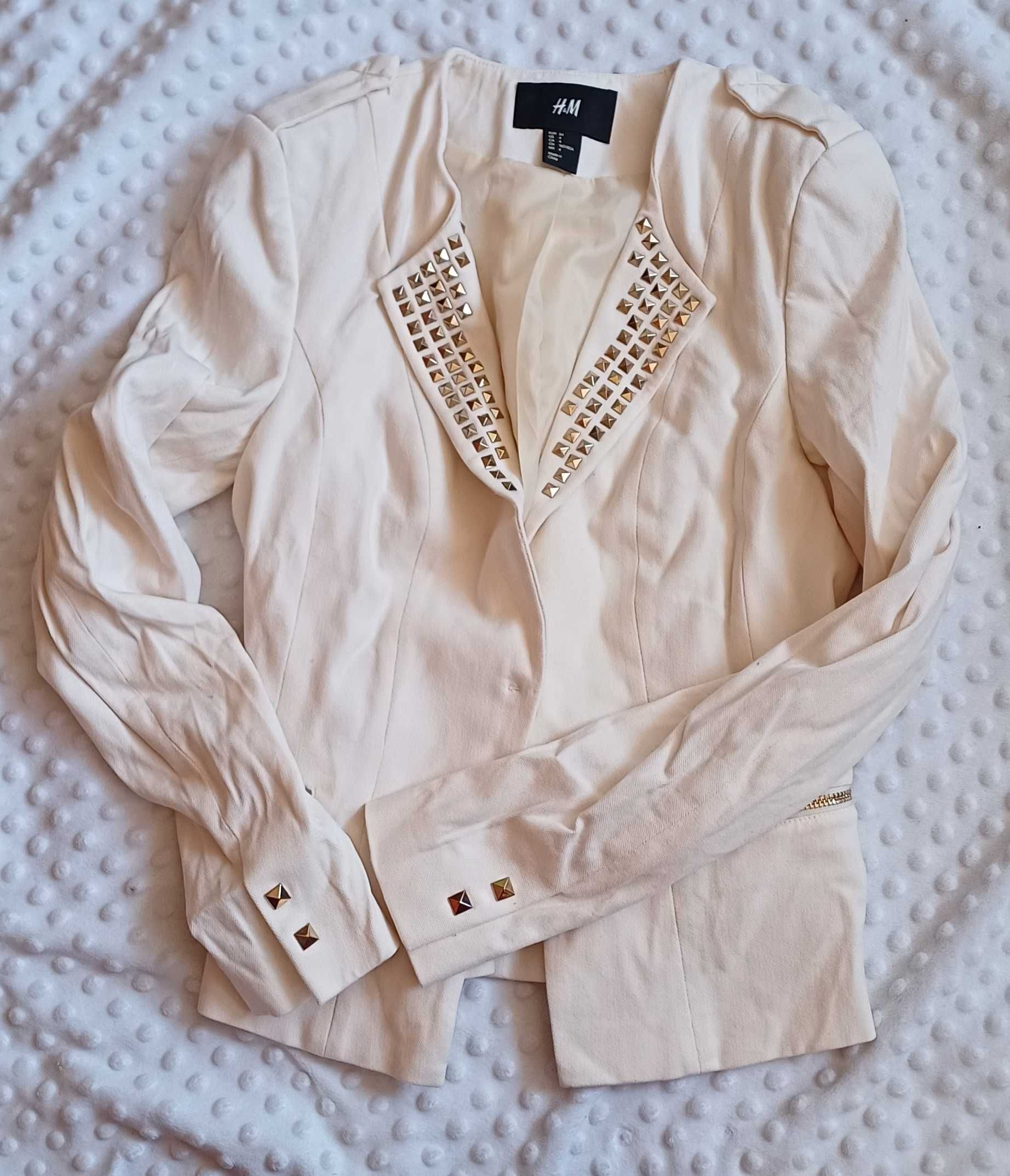 Marynarka h&m śmietankowa/ecru xs