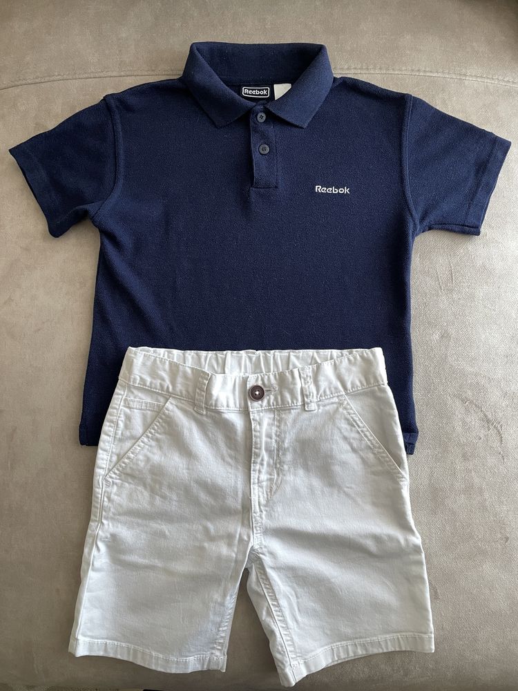 Komplet: koszulka polo Reebok 5/6 years i spodenki F&F 6/7