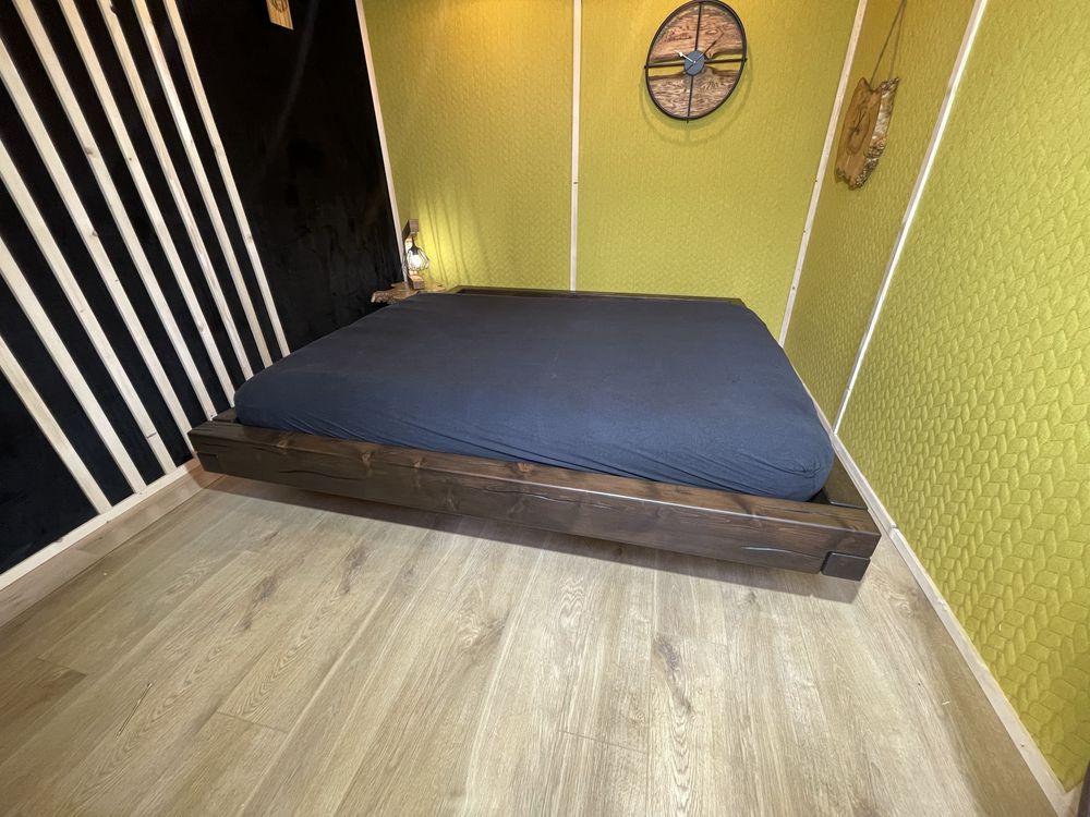 Łóżko 180x200 z belek 16x9cm solidne, drewno, loft, minimalizm
