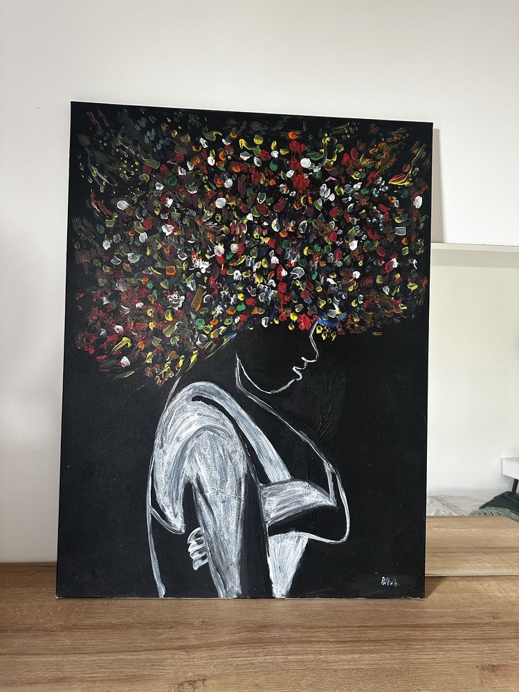 Obraz akrylowy kobieta akryl na plotnie 60x80
