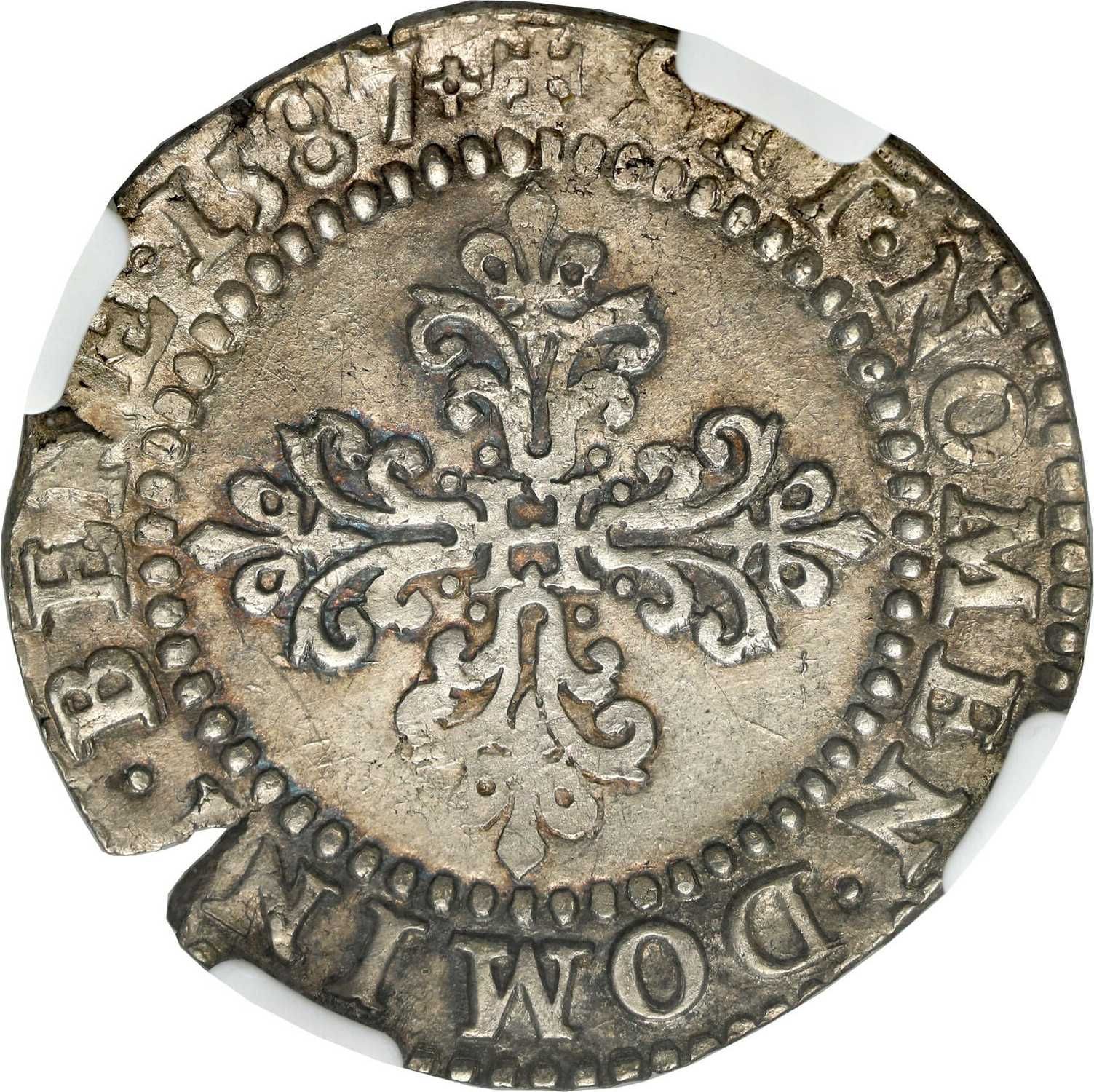 Henryk III Walezy - 1/2 Franc 1587G NGC MS61 - ex. M. NIEMCZYK