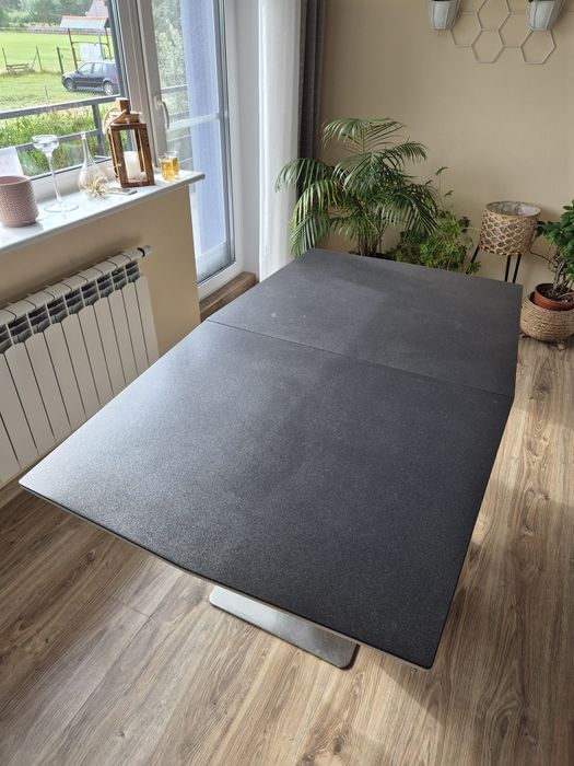 Stół szklany rozkładany 160(210)/95 + 6 krzeseł