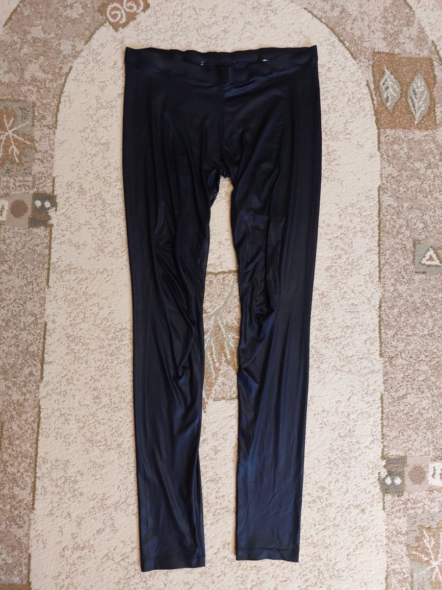 Spodnie legginsy woskowane czarne L/XL