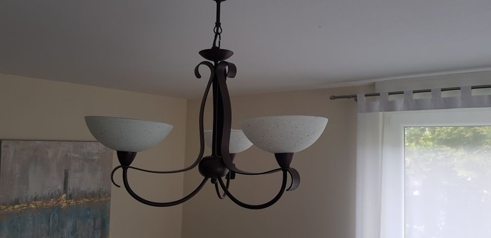 Komplet włoskich lamp z metalu i szkła