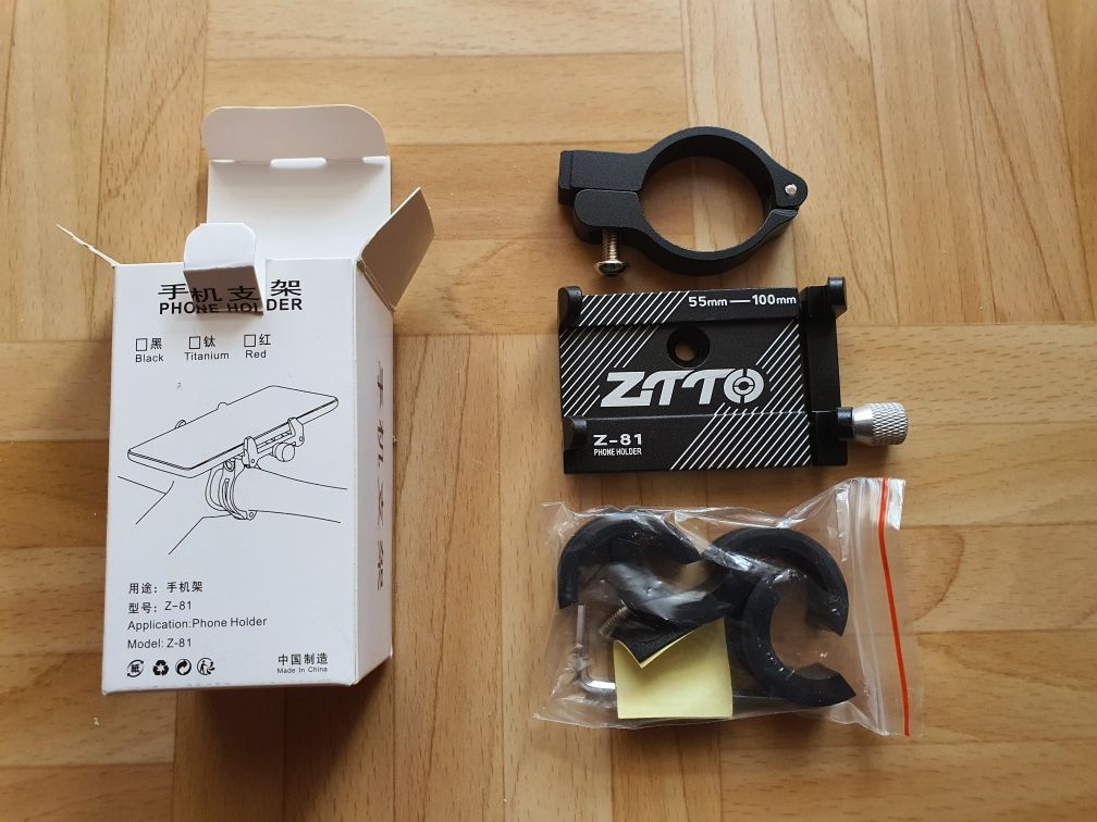 Nowy uchwyt telefonu ZTTO Z81 na rower/hulajnoga, aluminiowy, solidny!