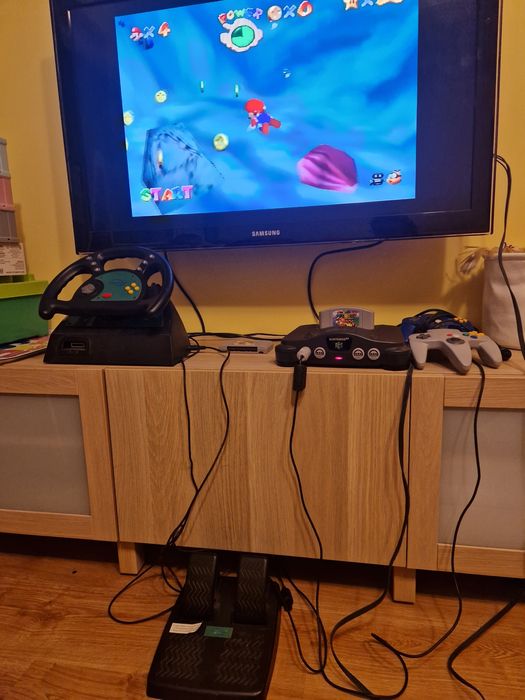 Nintendo 64 N64 Kierownica + gry
