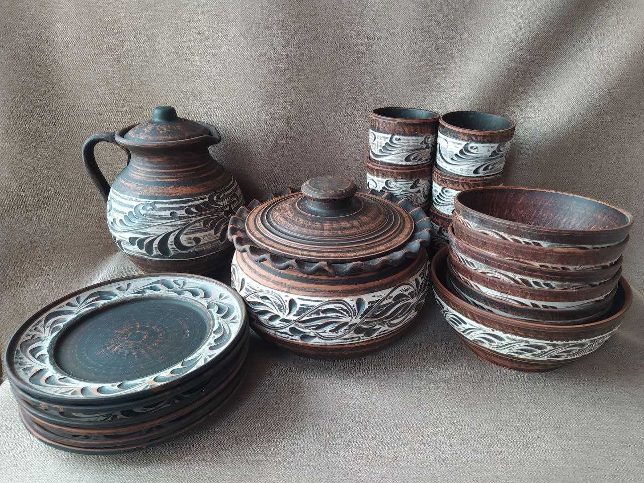 Глиняний посуд в наборах та окремо
