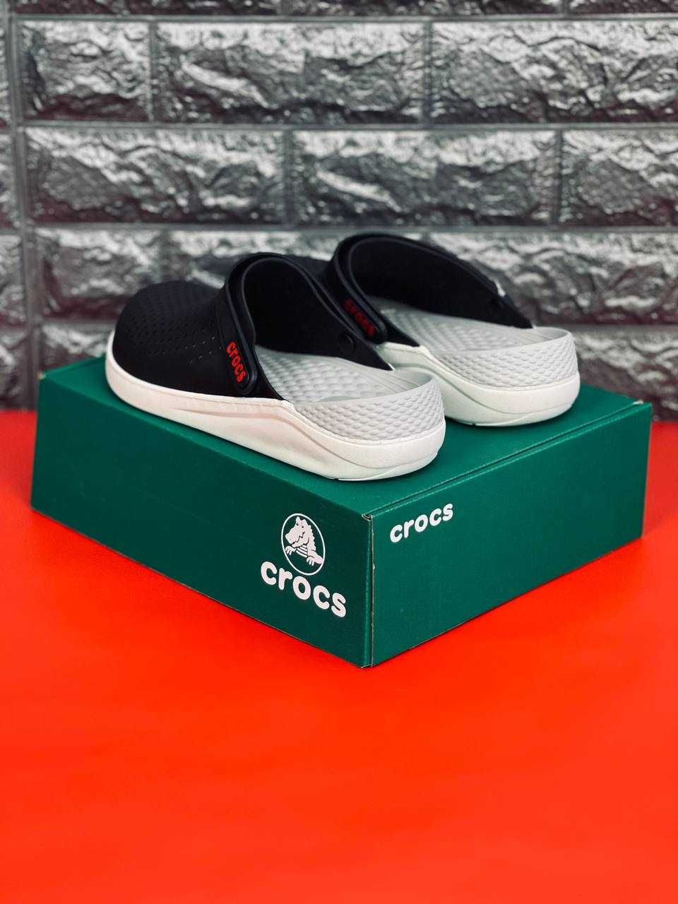 Шльопанці Crocs чоловічі 36-45! Black\White легкие Курортные Крокс
