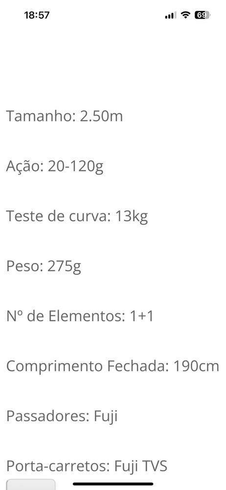 Cana Barros Zero Dourada 2,5m