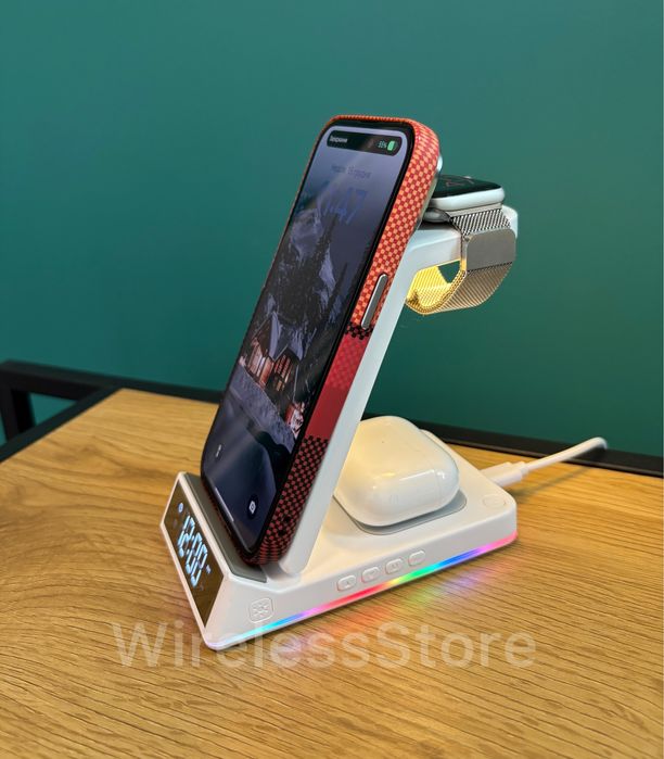 Бездротова зарядка Apple Watch iPhone, Док станція Samsung Безпровідна