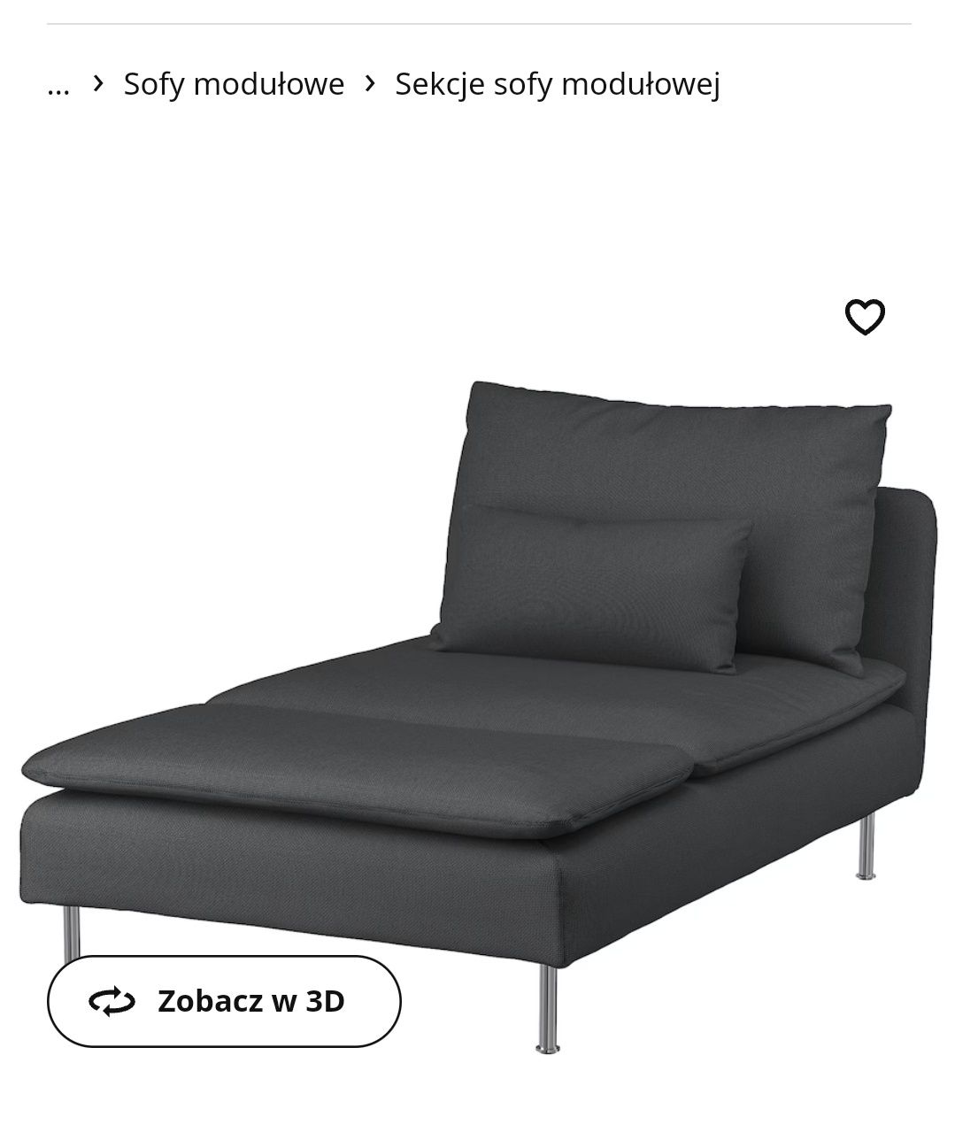 Szezlong sofa, Fridtuna ciemnoszary