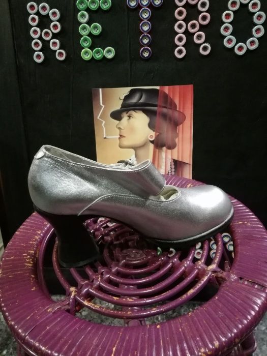 Sapatos El Dantès em pele côr: prata tamanhos 34,35, 36 & 37