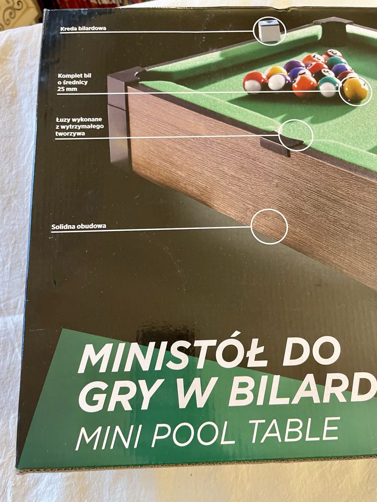 Mini stół do gry w bilard kompletny stołowy rodzinny