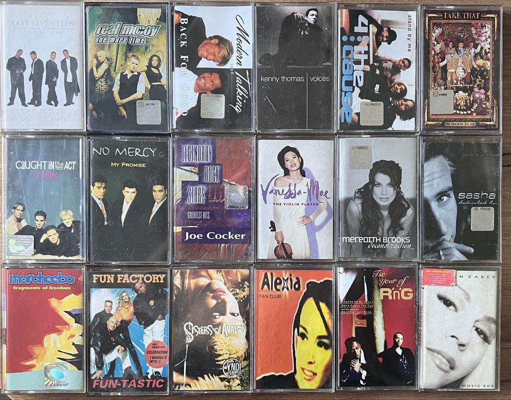 Modern Talking, Fun Factory, Alexia, Sasha, Mariah Carey kasety MC