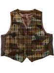 Vintage skórzana kamizelka męska patchwork Rozmiar XL XXL unikat