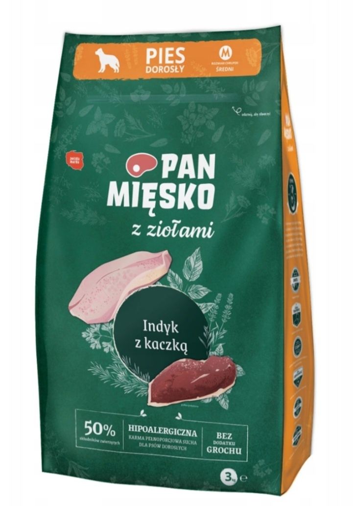 Sucha karma Pan Mięsko indyk dla psów z alergią 3 kg