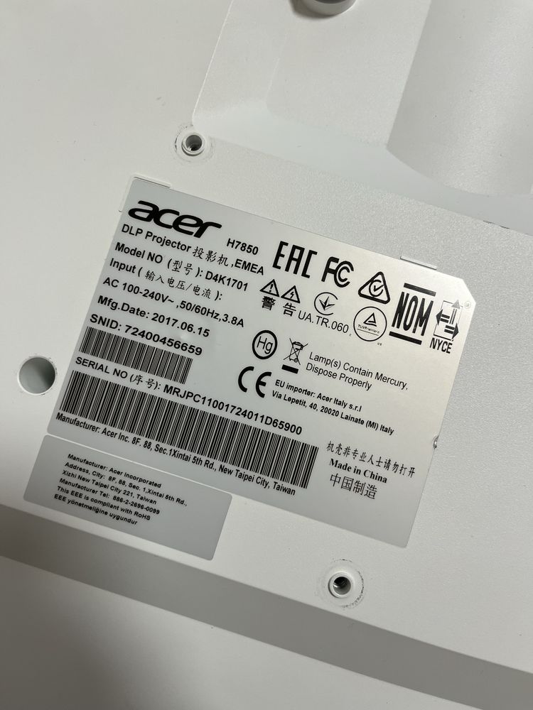 Projektor kino domowe Acer H7850