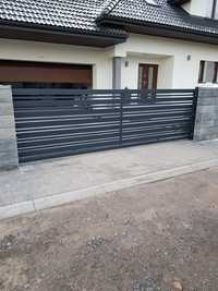 Przęsło ogrodzeniowe, ogrodzenie metalowe, stalowe, brama