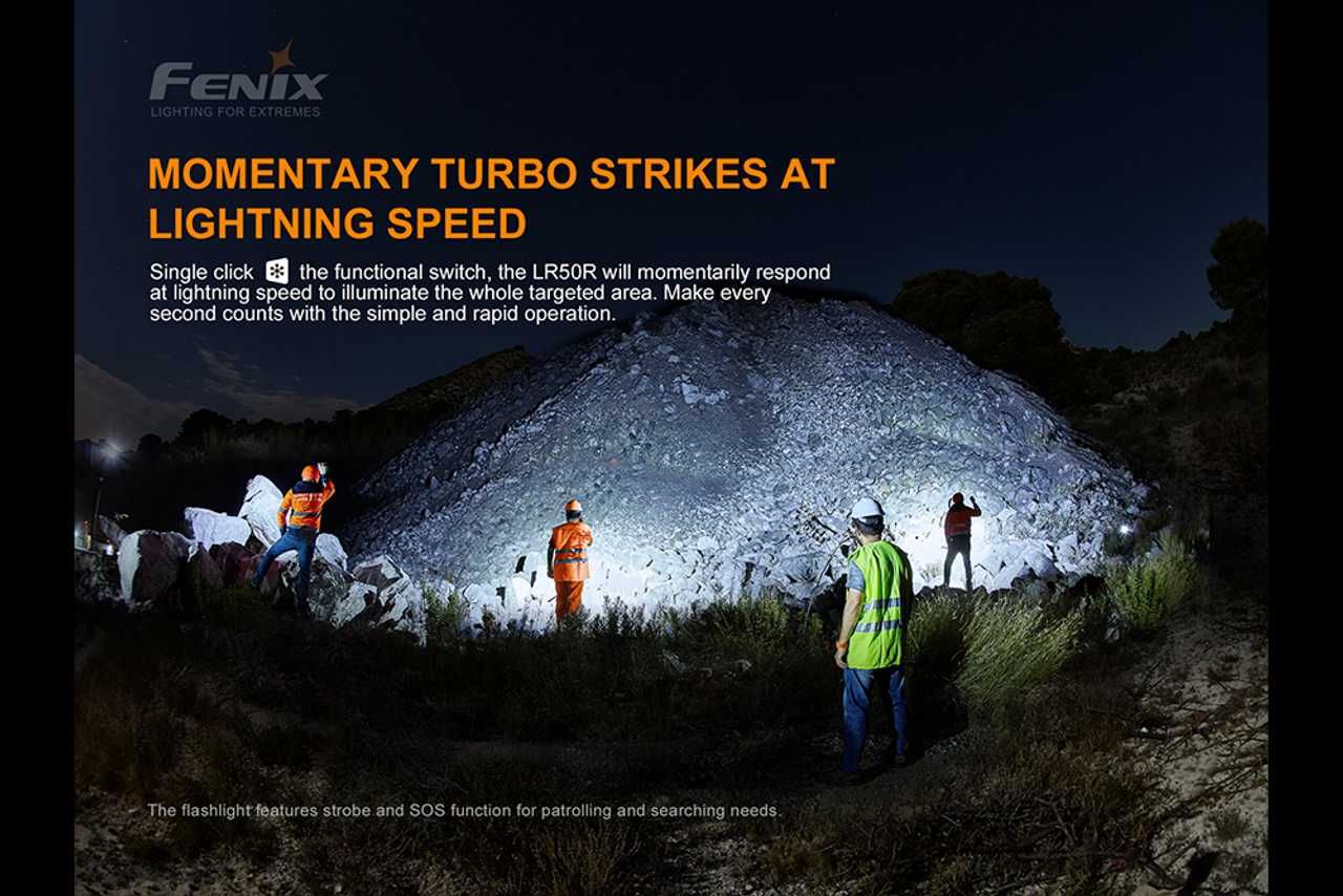 Latarka diodowa Fenix LR50R 12000 lumenów Gwarancja 5 lat Zasięg 950m