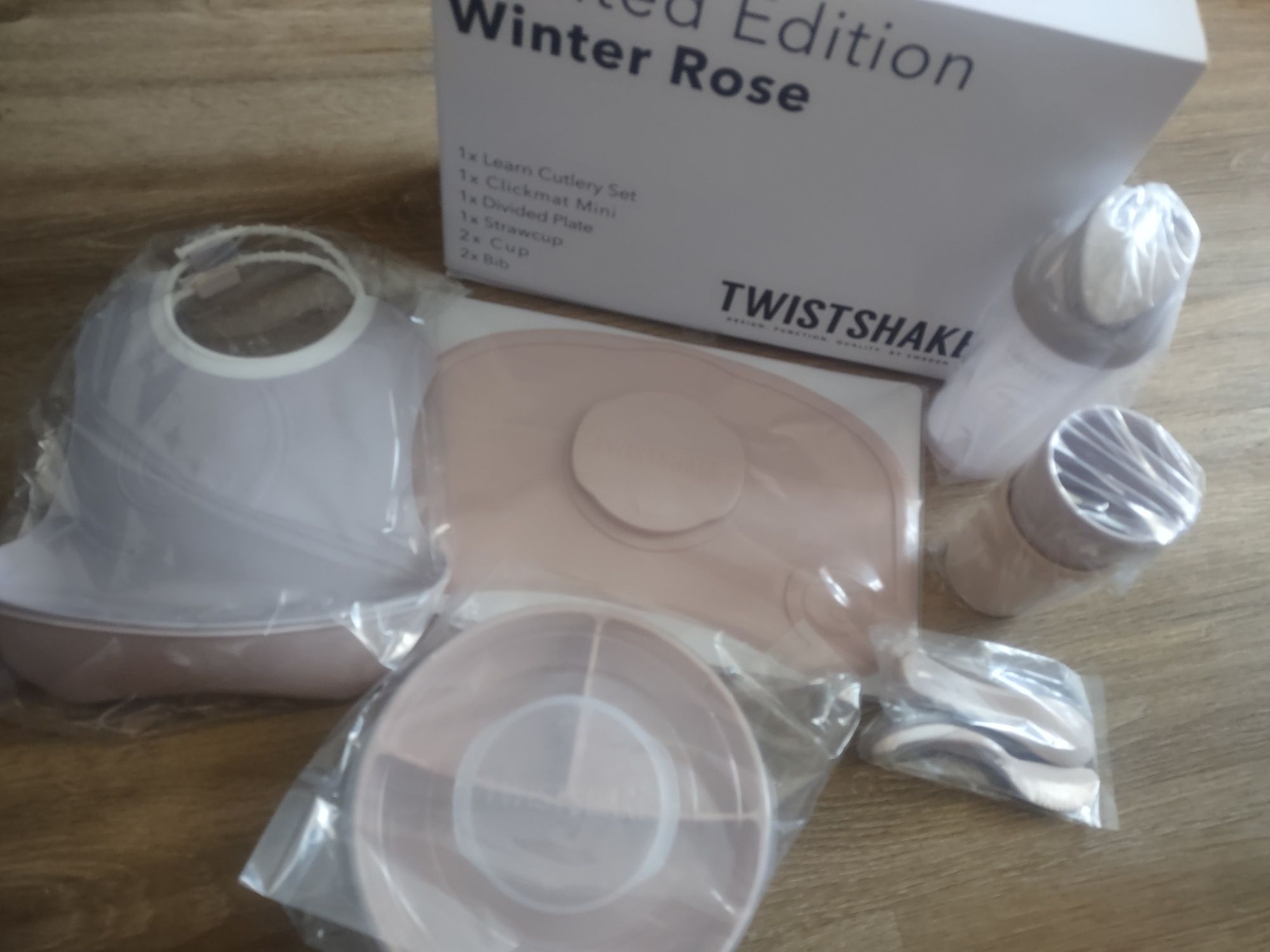 Twistshake limitowany zestaw z mini matą zimowe kolory Winter Rose