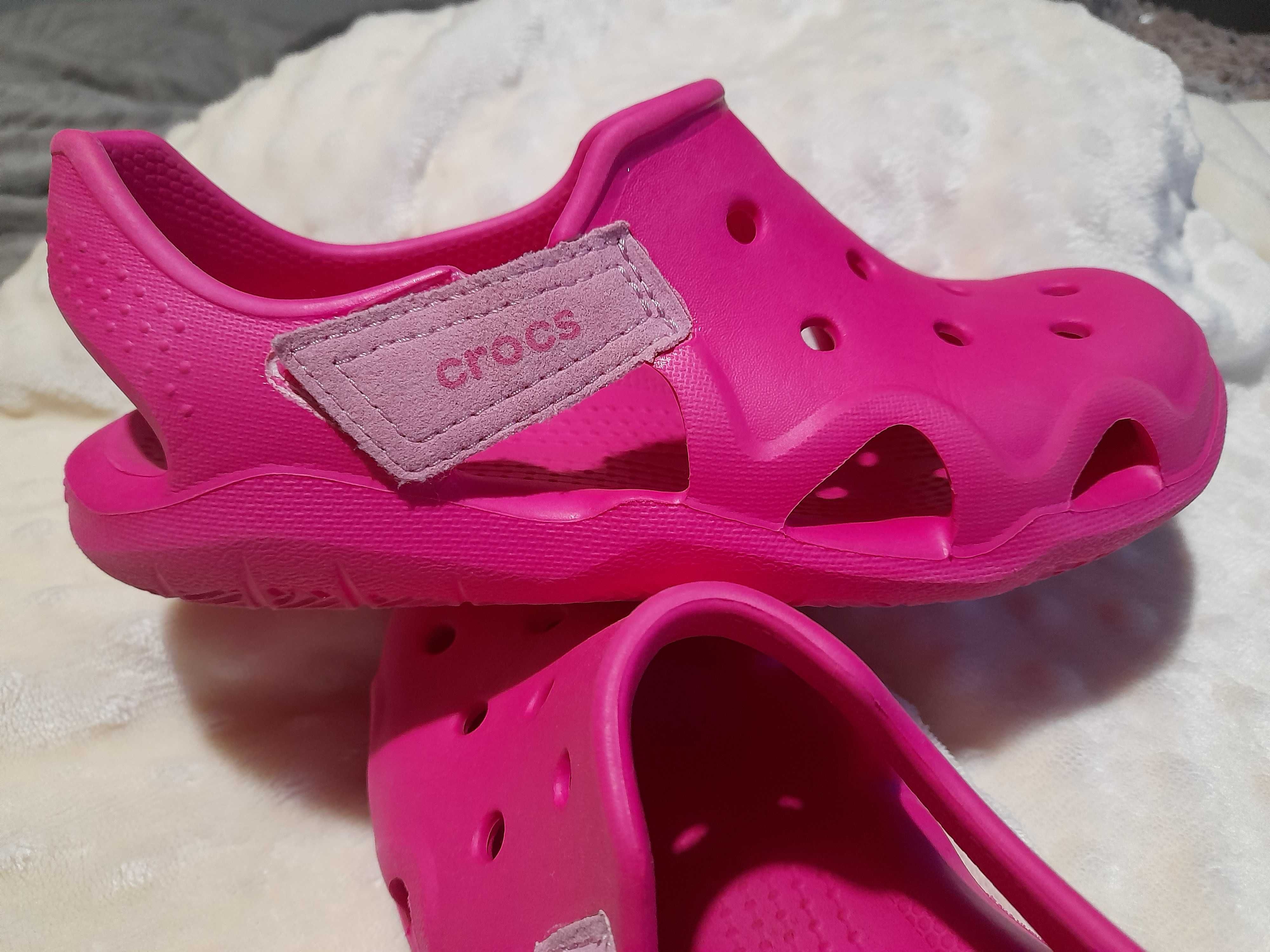 Crocs sandalki rozm. J2 33/34 wew. 20,5 cm różowe rzepy idealne