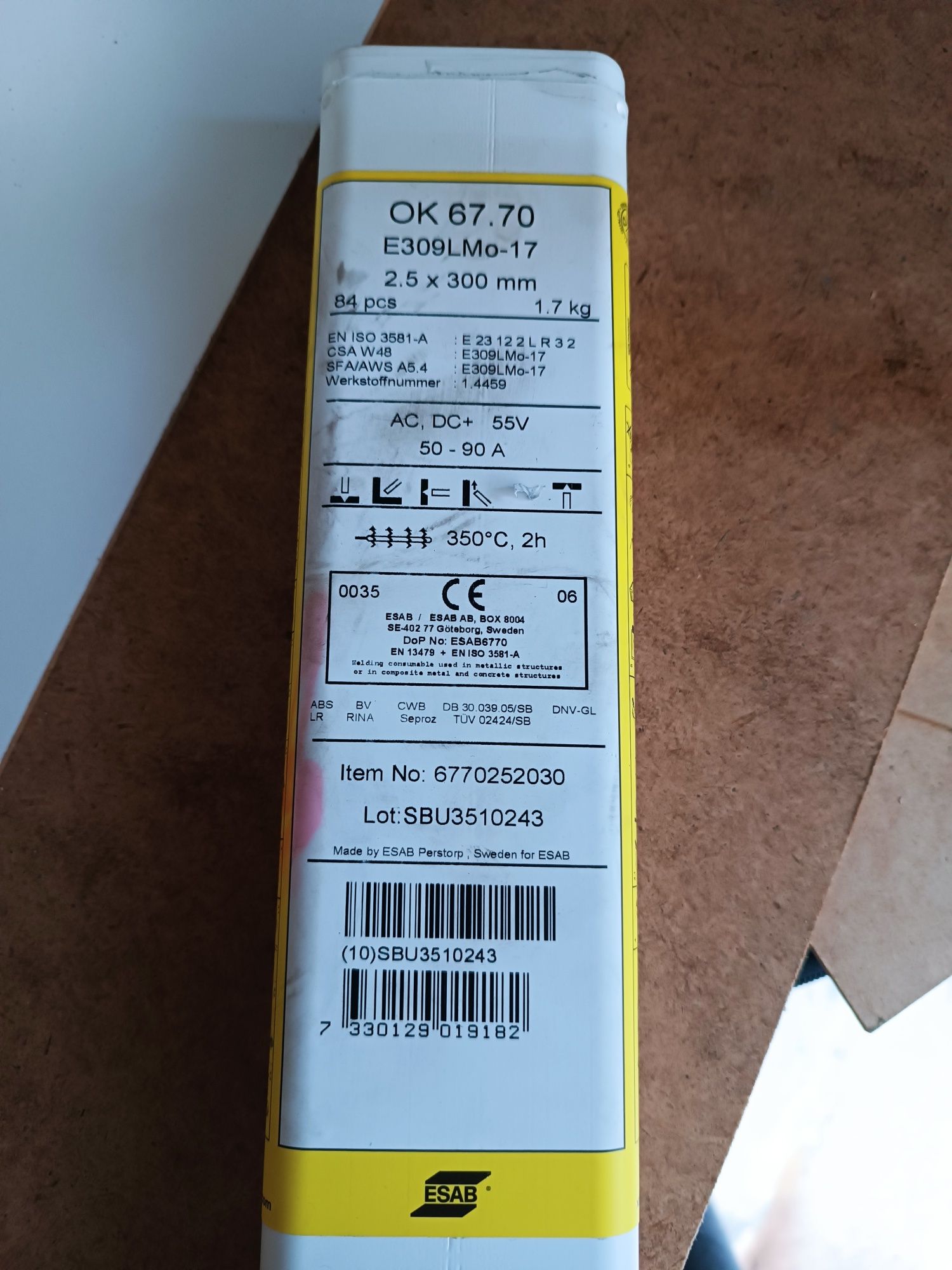 Elektrody ESAB OK 67.70 2,5x300