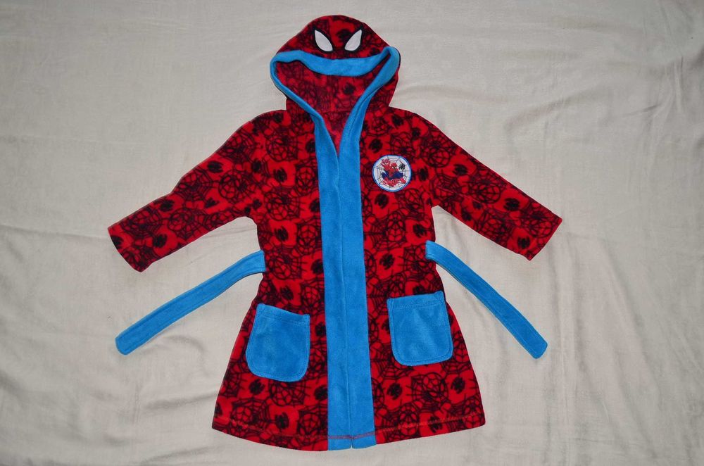 Халат Spider Man Людина Павук 4-5р сліп піжама з капішоном і поясом