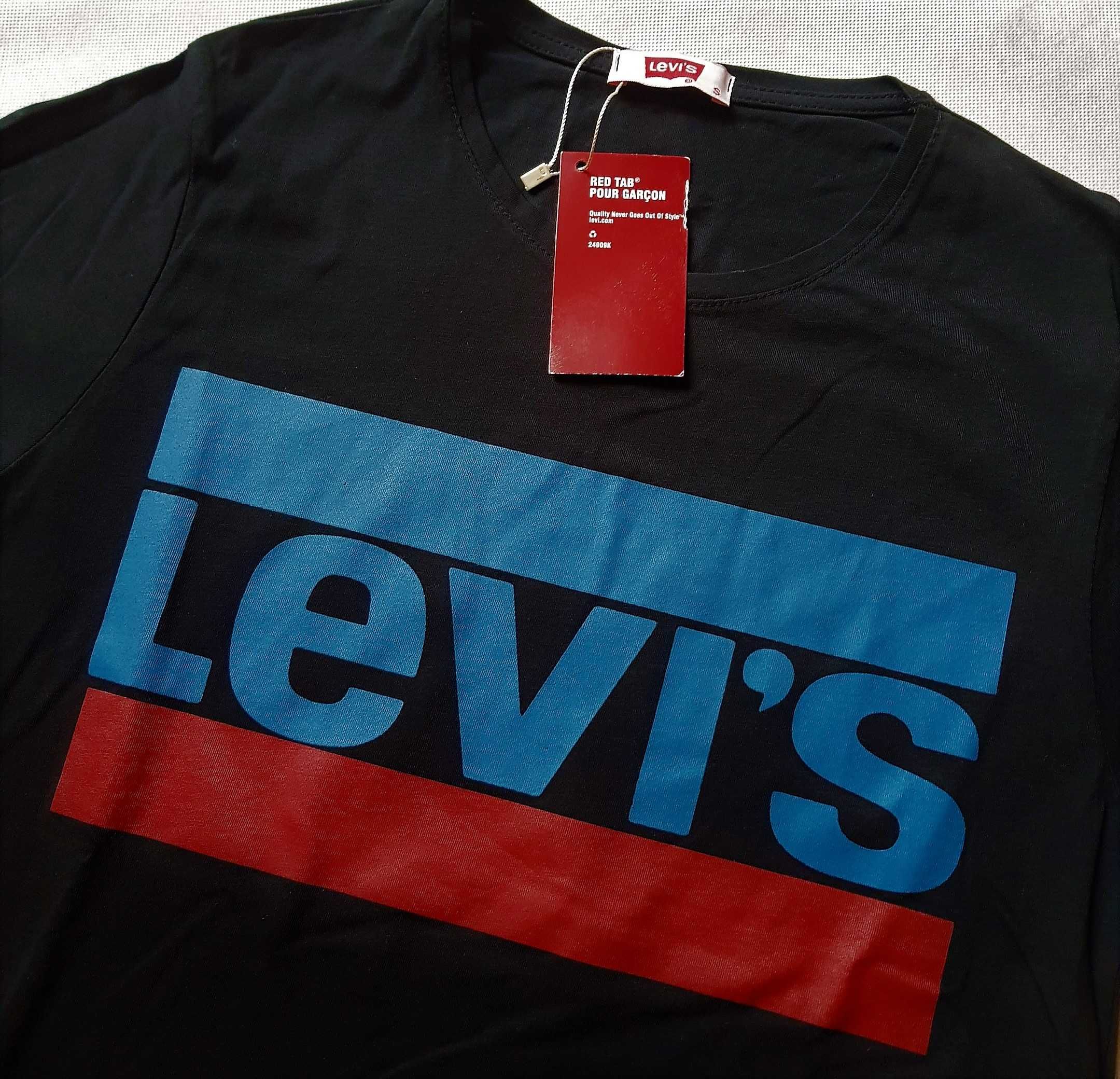 Nowa koszulka T-shirt LEVIS czarna OKAZJA tanio prezent S