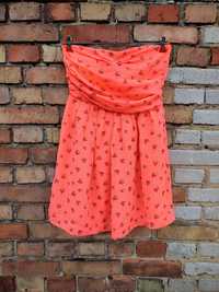 Neonowa sukienka w truskawki Asos